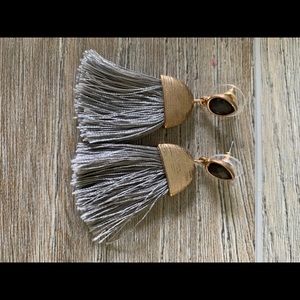 Grey Tassel Earrings